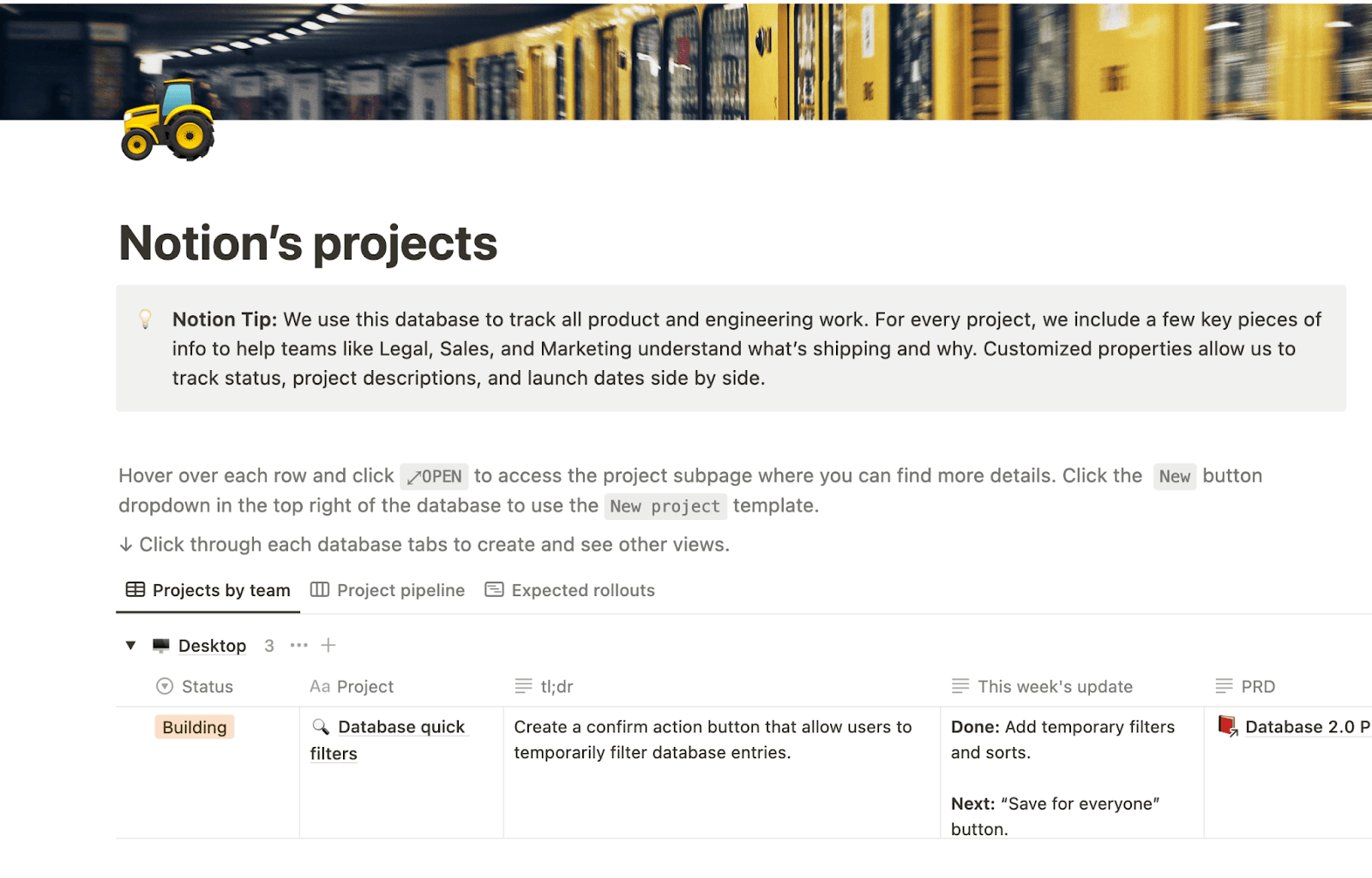 Notion’s projects