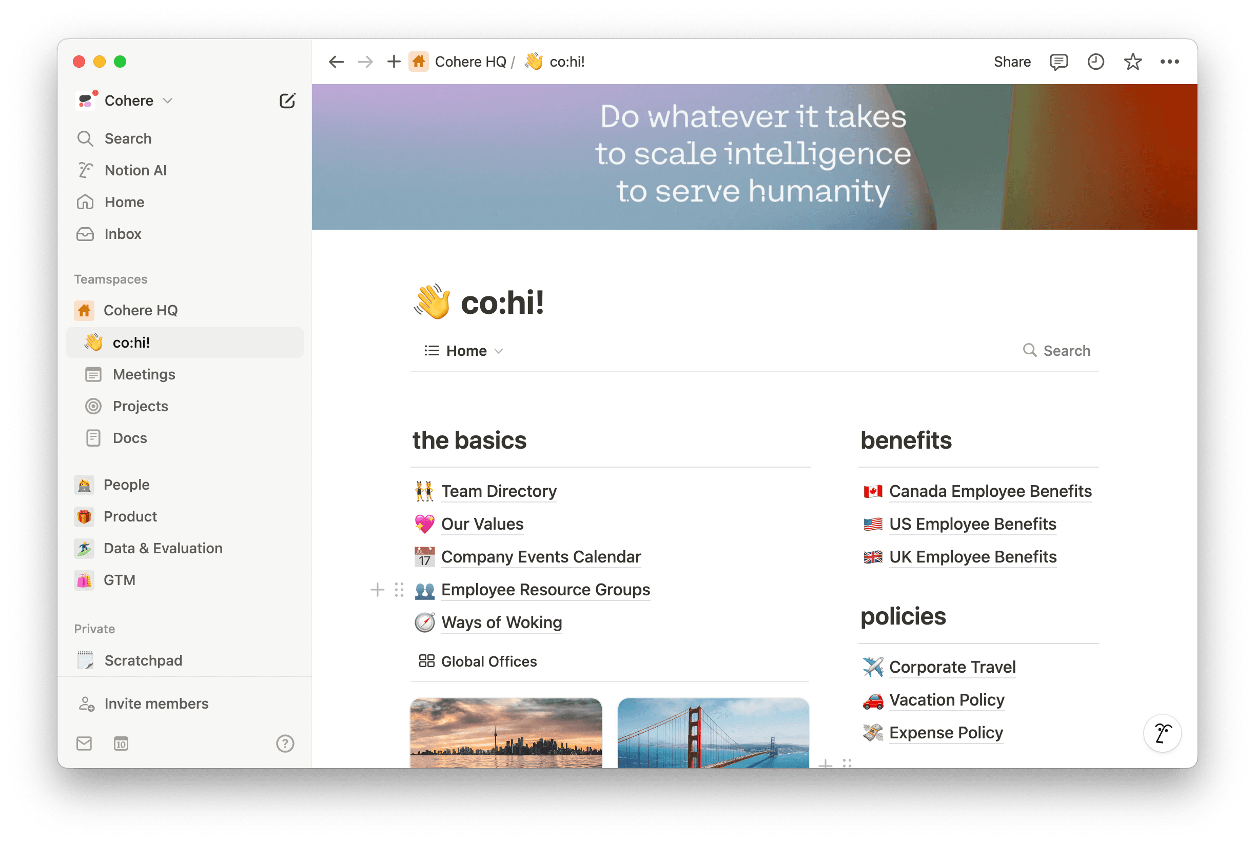 Cohere's Notion workspace evolved from a company wiki into their central hub for product development, where teams now organize all their planning, workflows, and documentation.