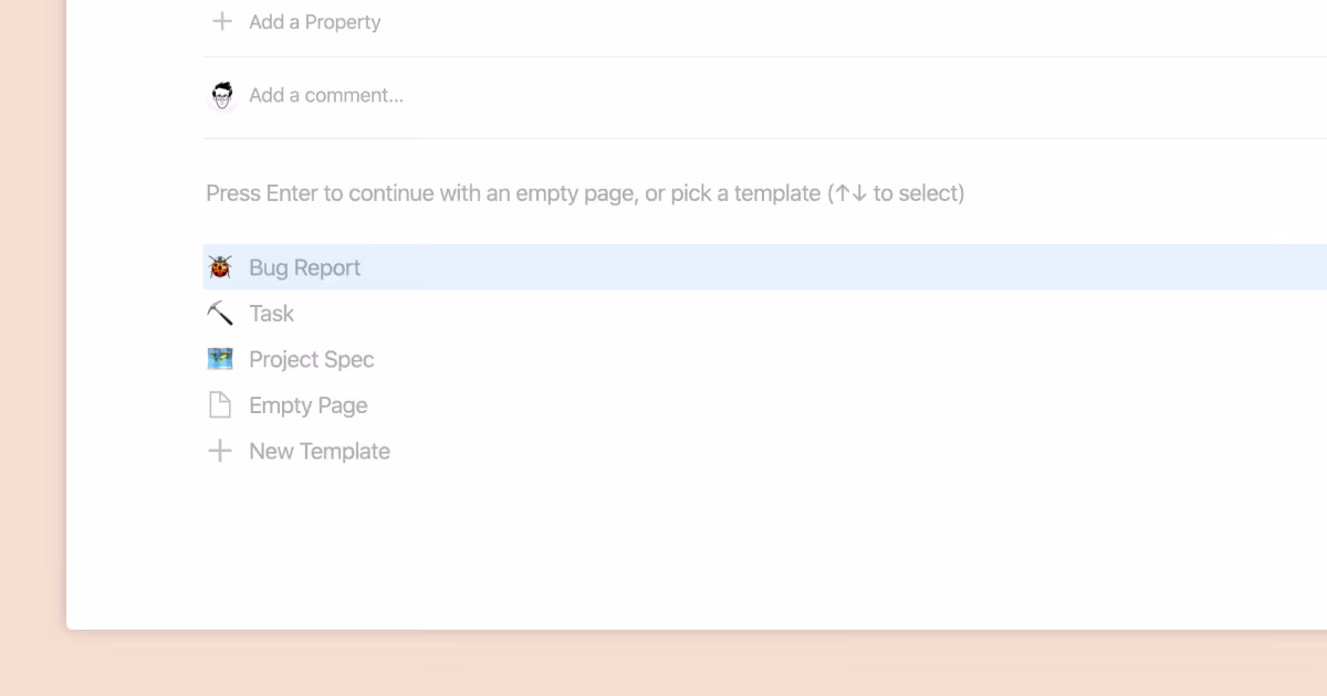 Using database templates