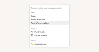 Reminders & @mentions