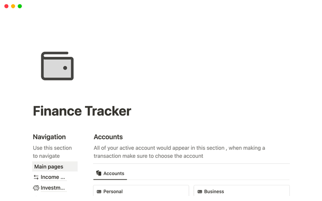 Notion Finance Tracker