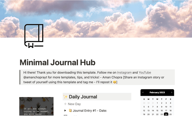 Minimal Journal Hub