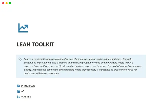Beginners Lean Toolkit