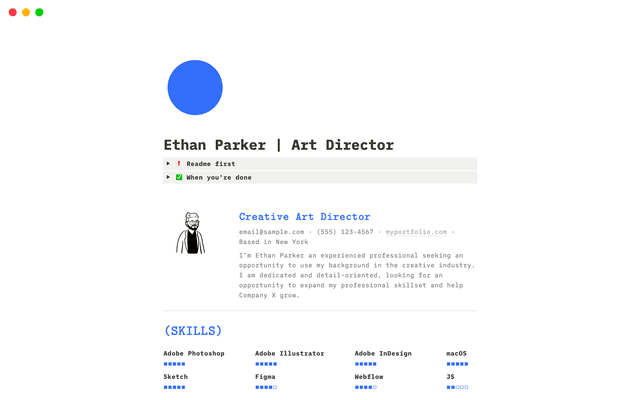 Creative CV/resume